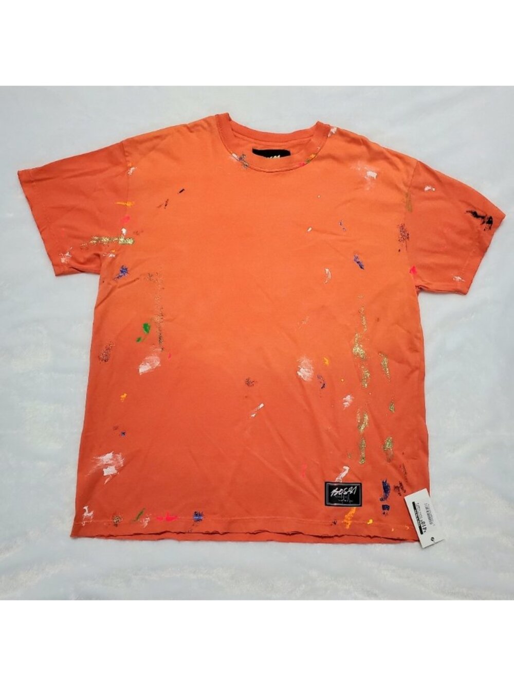 NWT Bossi Sportswear AHT Vintage Style Cotton T-Shirt Orange - Picture 2 of 7